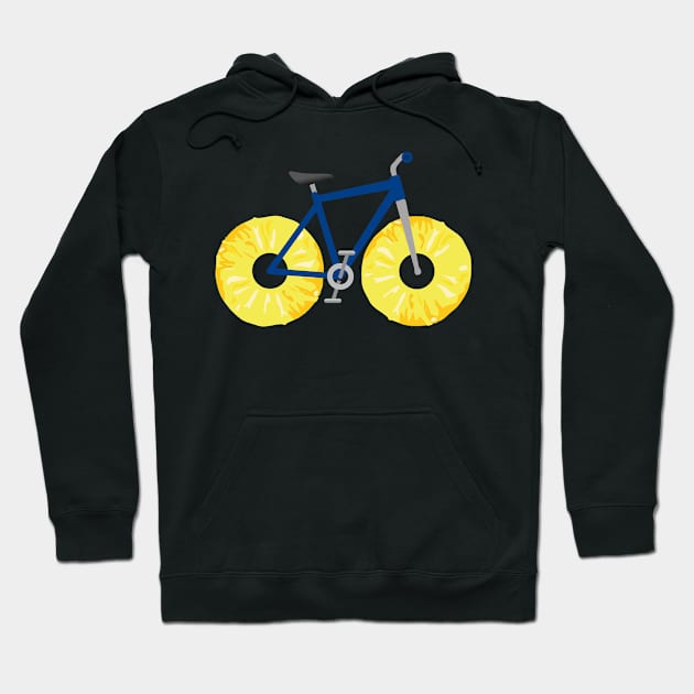 Bicycle With Fresh Pineapple Slice Rings Wheels Hoodie by 4U2NV-LDN